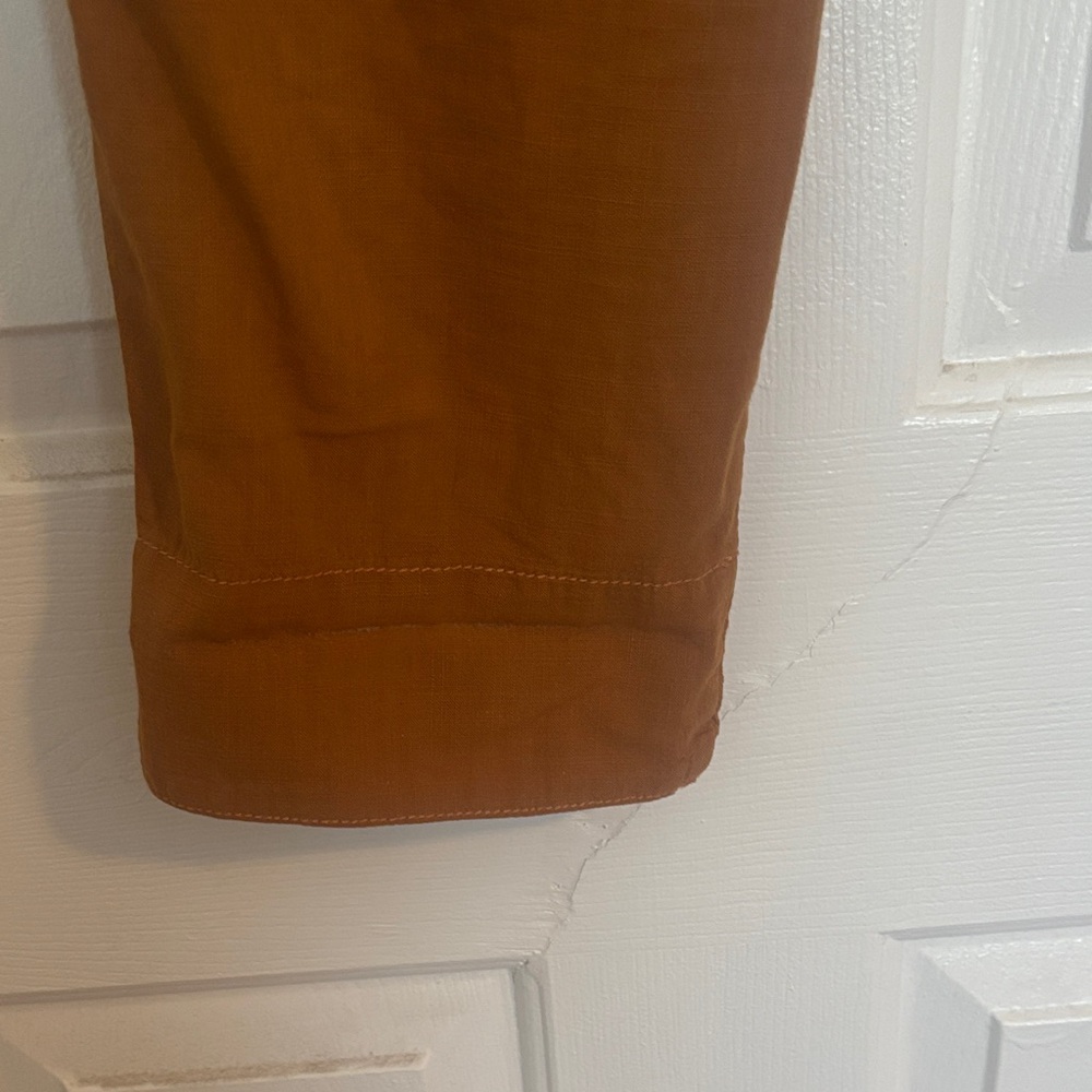 Anthropologie Cropped Paperbag Waist Pants in Rust Brown - Picture 5 of 6